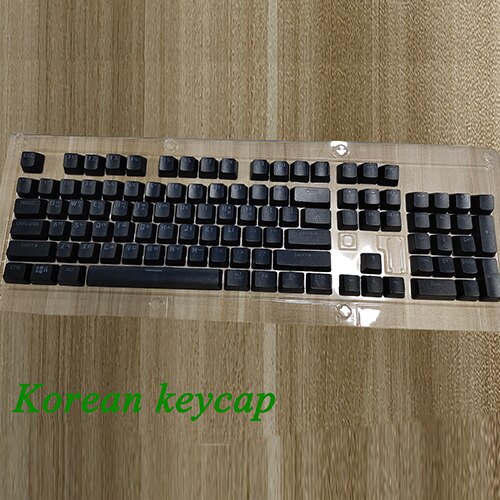 Gaming keycaps Mechanical keyboard cap Key 104 Keys Translucent Backlight Keycaps Russian/Korean Key Cap Switches, White & Black: Korean black