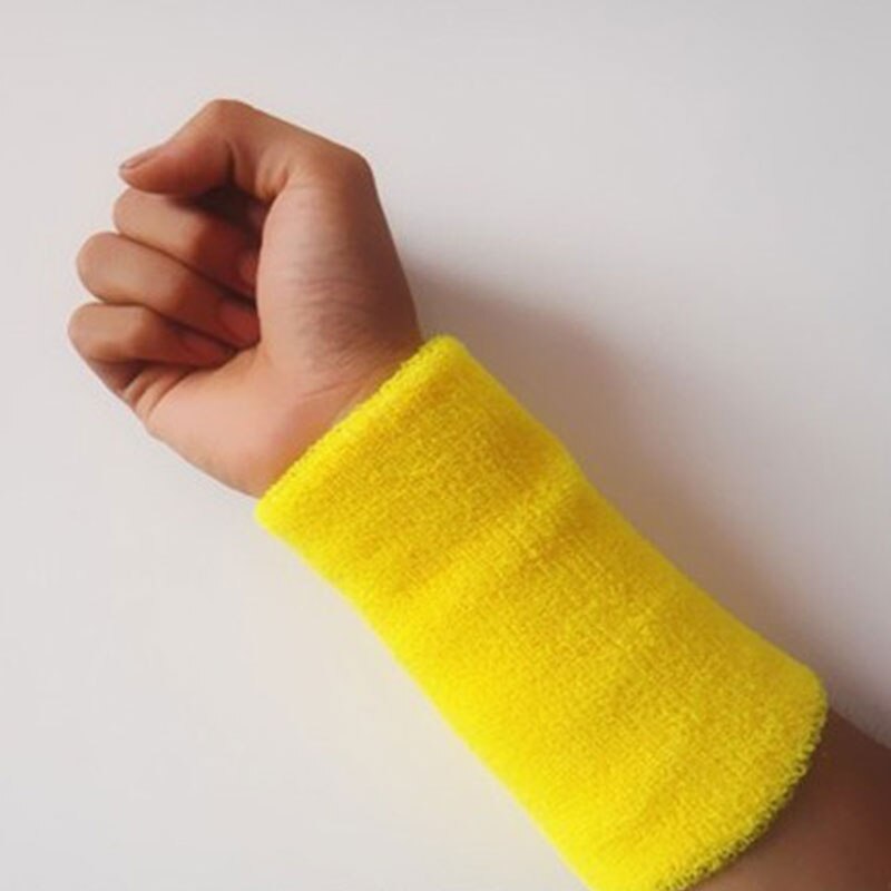 Bracelet anti-transpiration pour sport, fitness, Yoga, bras, manche absorbant la sueur, serviette, attelle, équipement de protection, 1 pièce: YELLOW