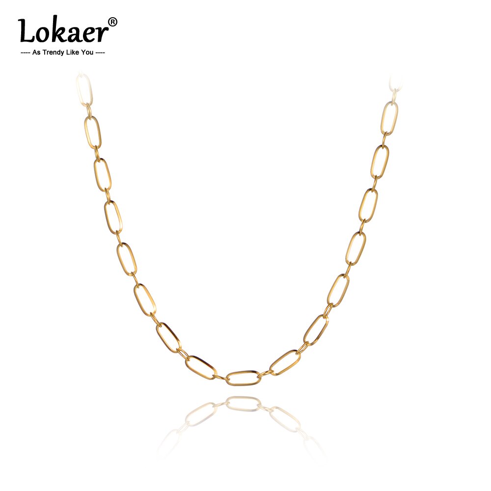 Lokaer Hiphop/Rock Titanium Rvs Geometrie Kettingen Hanger Ketting Voor Vrouwen Meisjes Trendy Chain & Link Ketting N20041