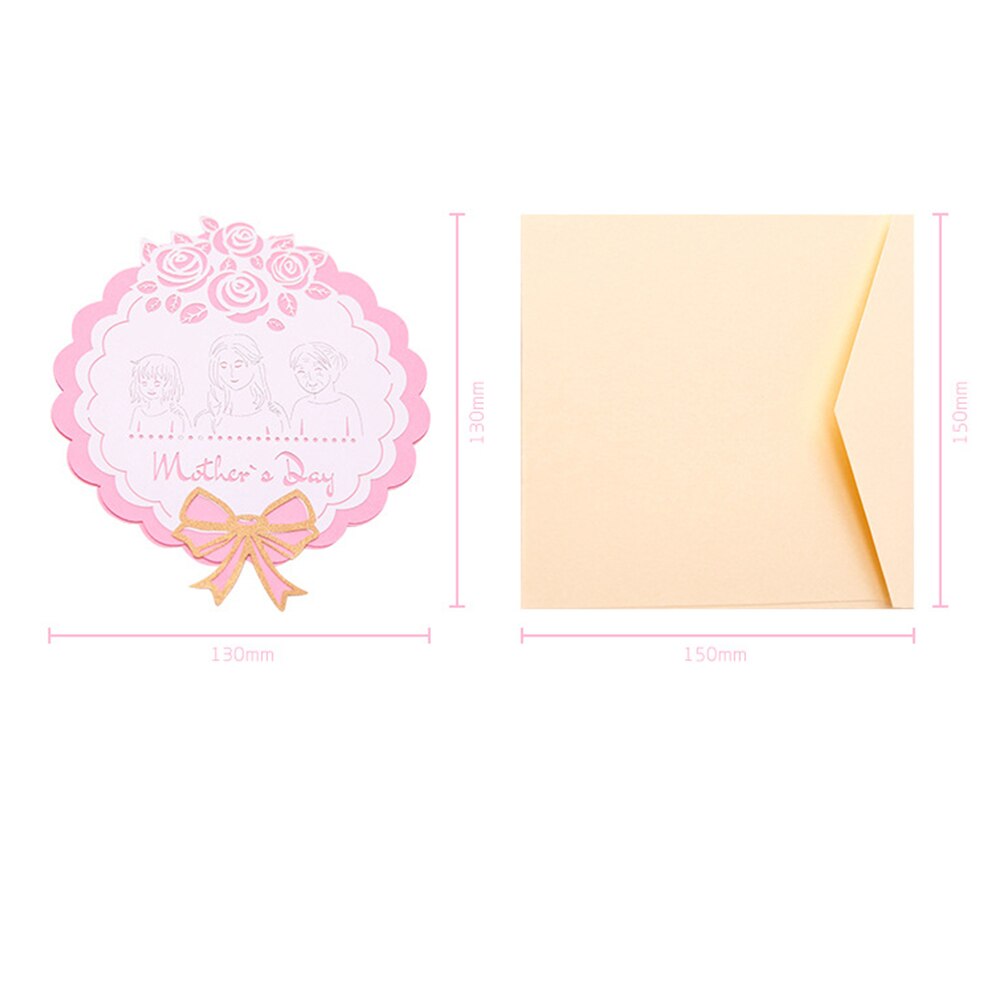 Mother's Day Greeting Invitation Cards UP Beautiful Home Cut Rose Flower Card 3D Decorating Happy Birthday: B