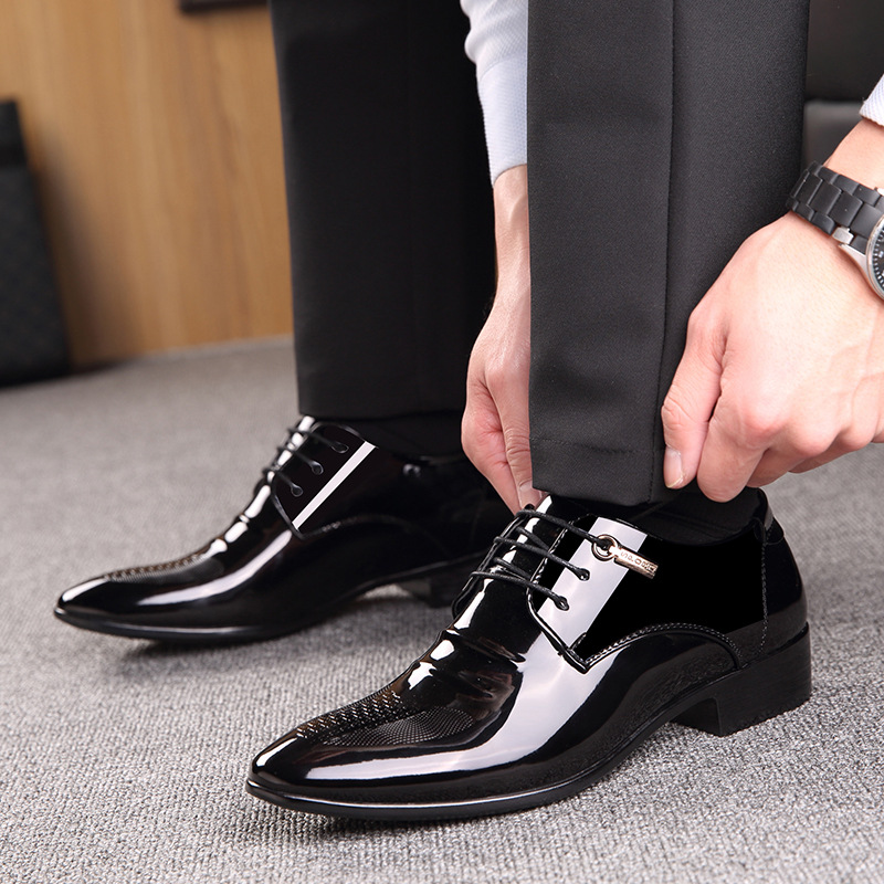 Business man shoes dress shoes for man Official casual shoe for gentleman Patent upper lace up shoe zy319