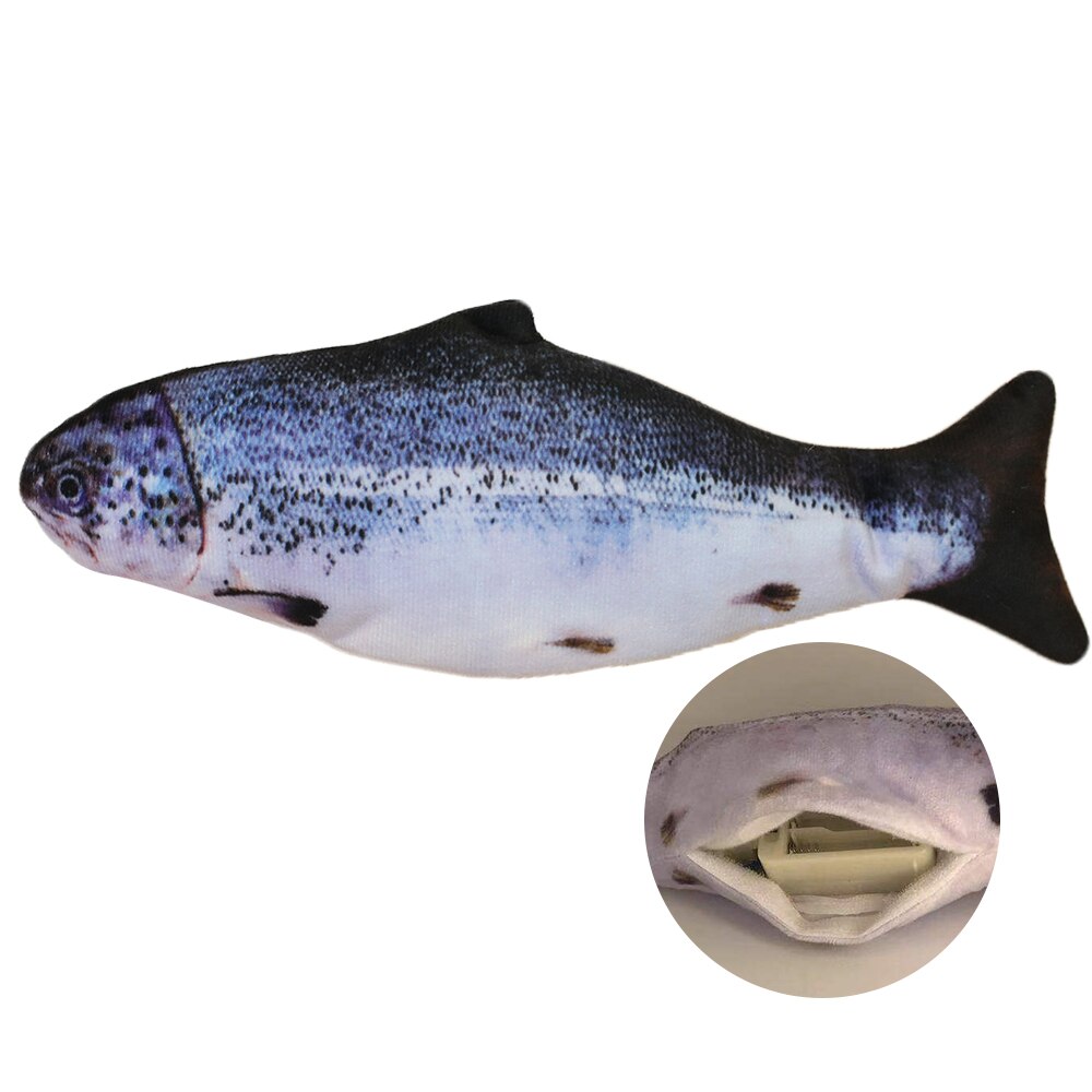 Electronic Cat Toy Cat Fish Toys Cats Chewing Playing Biting Supplies USB Charging Simulation Fish Toy Dropshiping 20/30/40cm