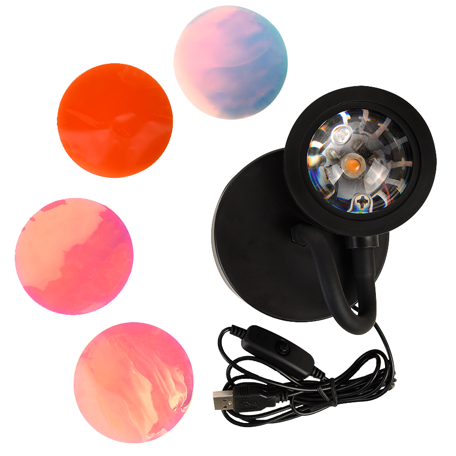 Usb solnedgang lampe solnedgang projektor humør lys stue soverom natt lys rom dekor bar atmosfære fotografi bakgrunn