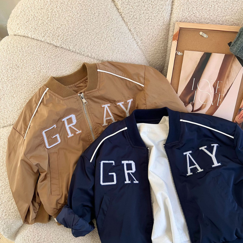 Kids 'Overjas 2022 Lente Jongens En Meisjes Baseball Jas Baby Korte Zip-Up Shirt Kids Kleding