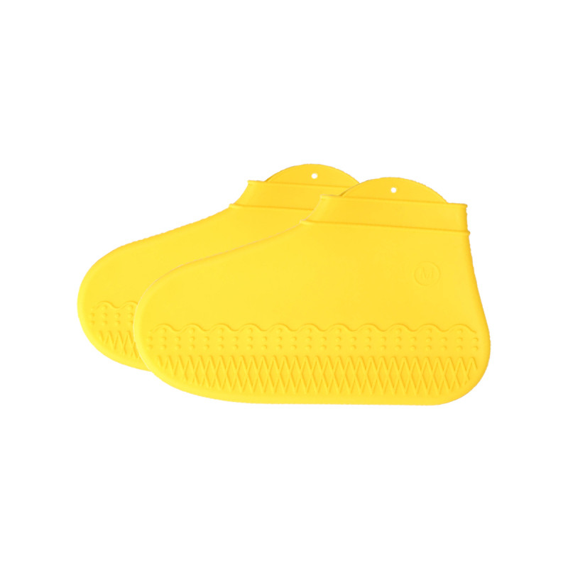 Reusable Rain Shoe Covers Latex Waterproof Rain Shoes Covers Slip-resistant Rubber Rain Boot Overshoes S/M/L Shoes Accessories: Yellow Color / S