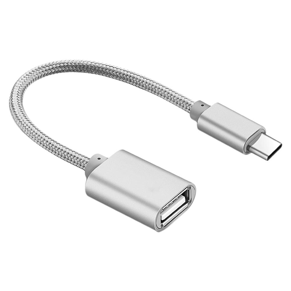 Adaptateur USB Type câble OTG Type C vers USB 2.0 adaptateur OTG type-c pour Samsung HUAWEI Xiaomi MacBook USBC OTG câble de téléphone portable: sliver