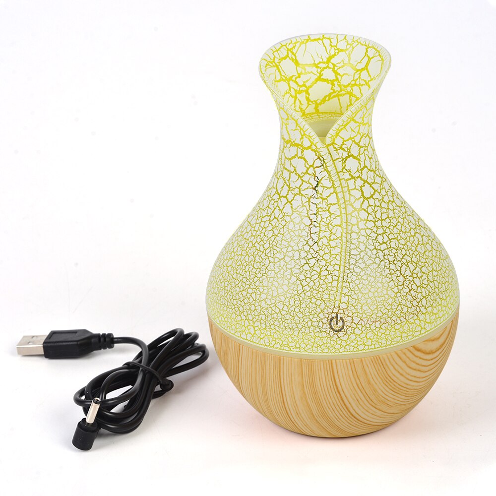 Colorful LED Light Electric Humidifier Aroma Oil Diffuser Ultrasonic Wood Grain Air Humidifier USB Mini Mist Maker for home: 130ml-3