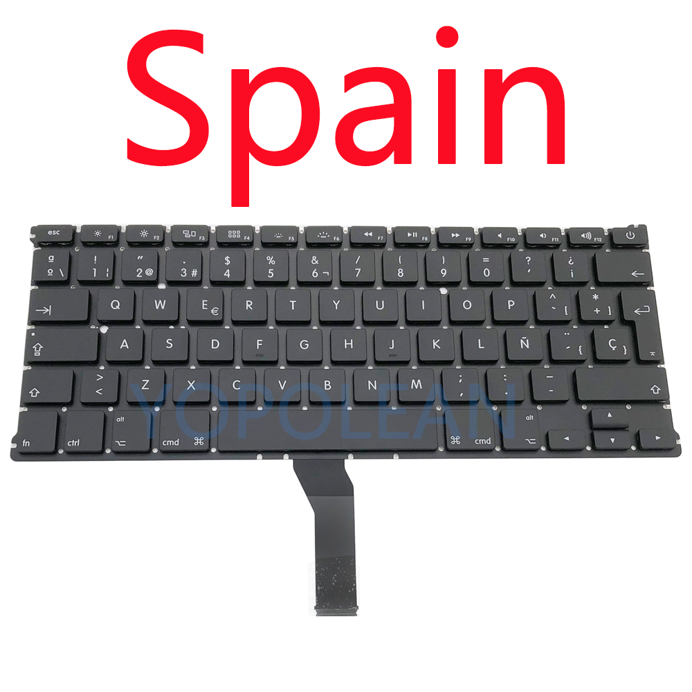 Klawiatura Zamienna US UK Rosyjski Hiszpański Francuski Niemiecki do Macbook Air 13" A1369 A1466: Ciemnozielony