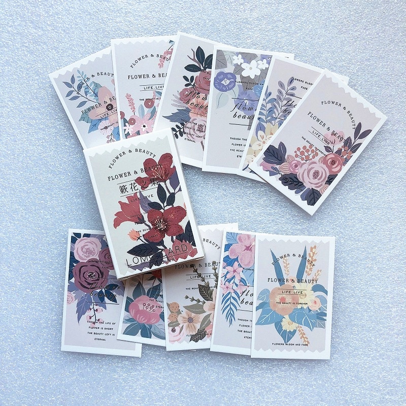 28 ark/set blommor växter serie lomo kort mini papper vykort/gratulationskort/födelsedagskort
