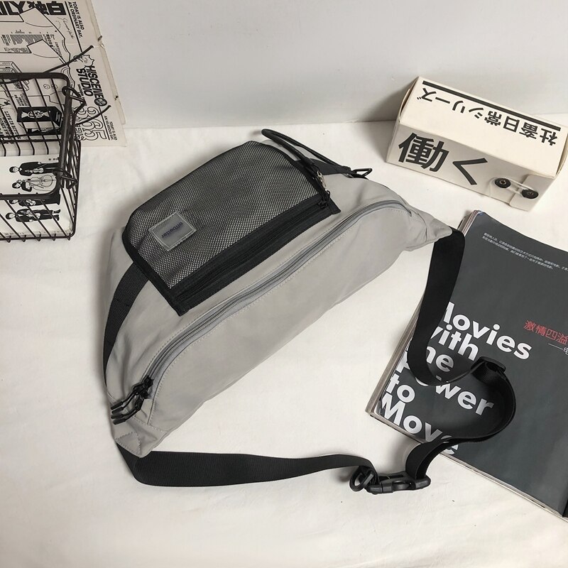 Brand Paar Messenger Bag Eenvoudige Taille Zak Japanse Borst Zak Ins Schoudertas Vrouwen Schoudertas: Light grey - no