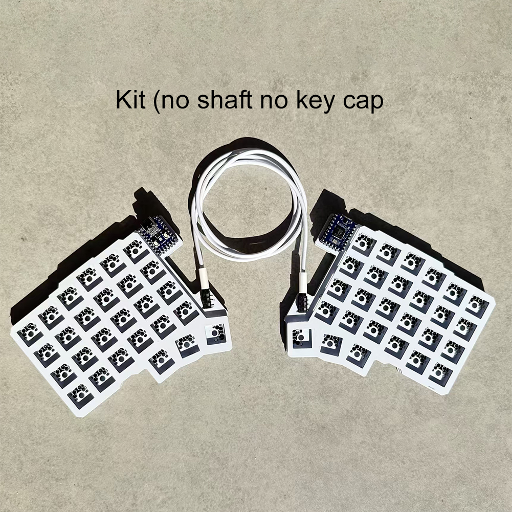 Gesplitst toetsenbord 54 toetsen Bedraad Ergonomie Toetsenbord Swap Ondersteuning QMK/VIAL Links- en rechtshandig Aangepaste pc-gameraccessoires: Olive