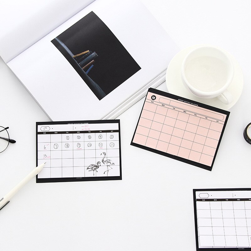 Simple Desktop Schedule Book Stationery Monthly Plan Book Tearable Note Book Work Summary Plan Office School Supplies