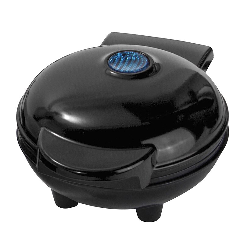 4 Inch Mini Wafelijzer Machine Panini Taart Elektrische Maker Biscuit Pizza Maker Ontbijt Machine Bakken Pan Ei Broodjes oven: Black Waffle Maker