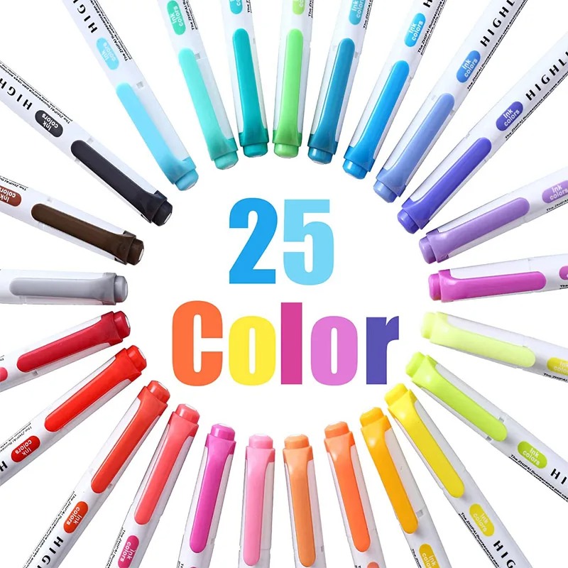 5/15/25 unids/set rotuladores resaltadores de doble cabeza marcadores de grafiti resaltadores arte marcadores de bocetos de colores papelería Kawaii