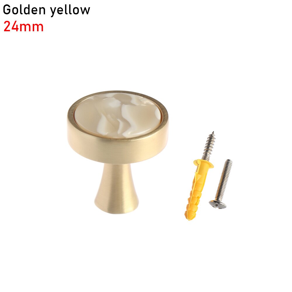 Shell pattern handles Door Knobs Handles For Cabinet Cupboard Zinc Alloy Furniture Drawer Pulls Furniture Accessories: golden yellow-24mm