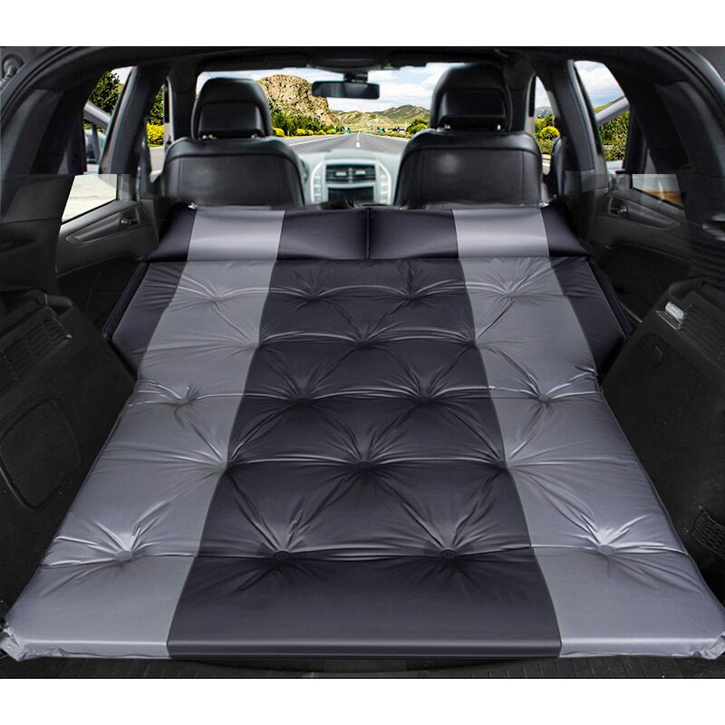 Automatic Inflatable Car Inflatable Bed Camping Equipment Rear Sleeping Pad Mattress Off-road SUV Trunk Travel Air Cushion: Black