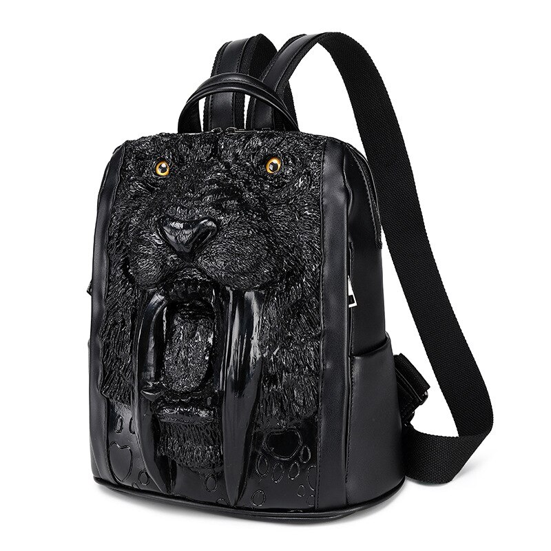 Women Men Waterproof 3D Backpack Large School Bags For Teenagers Shoulder Bag PU Leather Backpacks Casual Solid Rucksack: 30cm Black