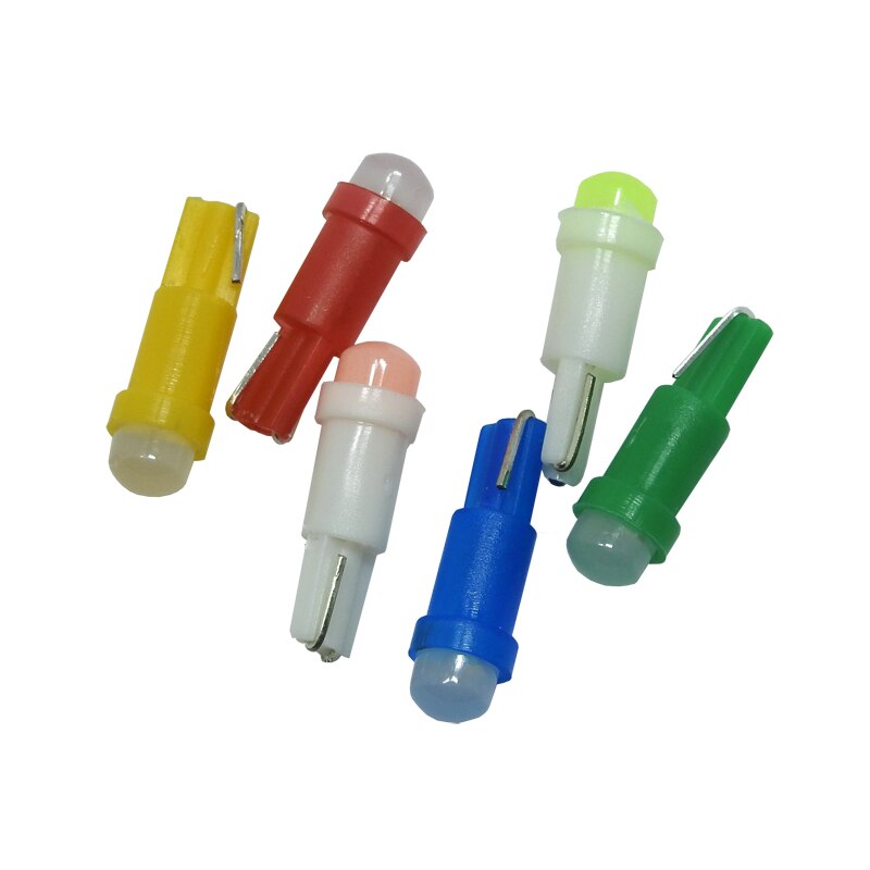 10 Pcs T5 Led Auto Dashboard Licht Instrument Automobiel Deur Wedge Gauge Leeslamp Lamp 12V Cob Smd Auto styling