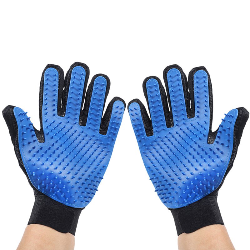 Guante de silicona para el cuidado de mascotas, cepillo para perros, peine, guantes para el pelo, suministros de limpieza para el baño, peines de goma para animales, 1 unidad