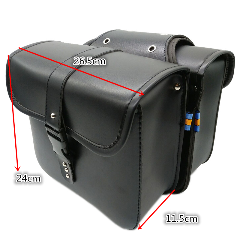 Universal Motorbike Storage Bag PU Leather Motorcycle Side Saddle Bags Luggage Bag Fork Tool Pouch For Harley Honda