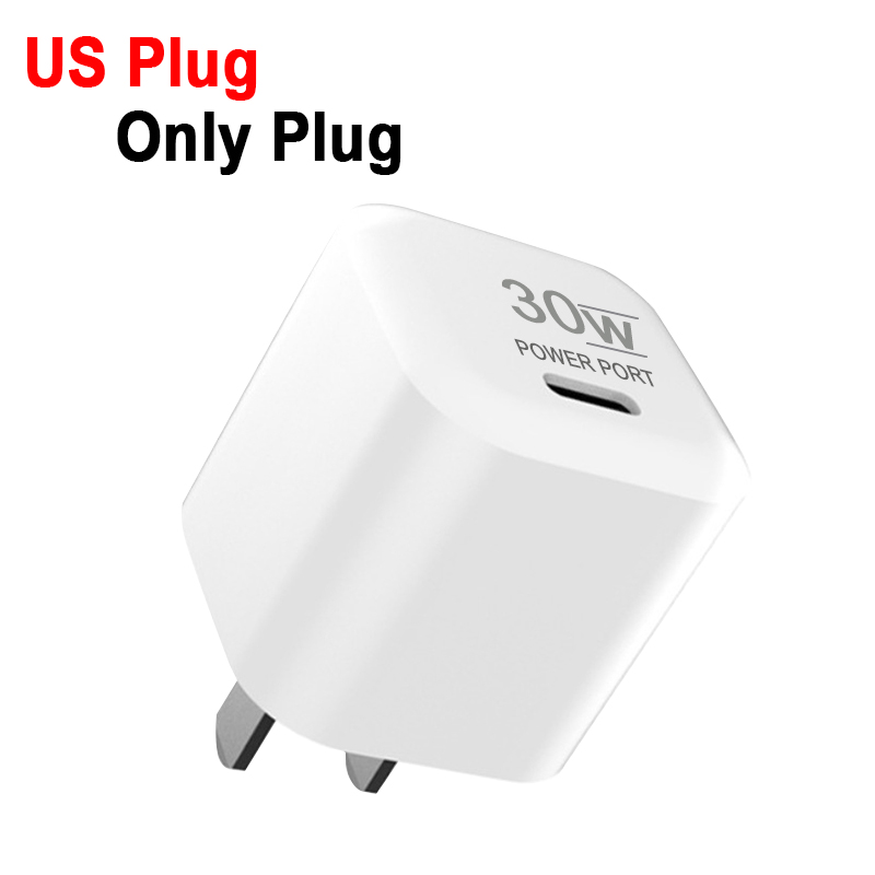 Mini Telefoon Oplader Pd 30W Voor Iphone 13 12 Mini Pro Max Eu Vs Lader Voor Samsung Galaxy fast Charger USB-C Poort Charing: US Plug