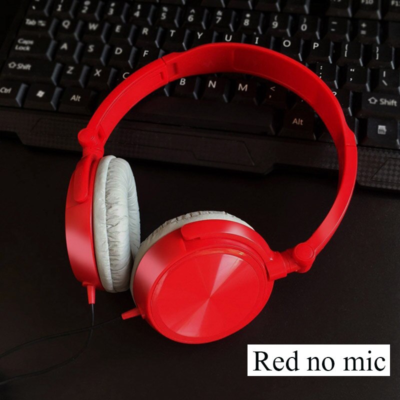 Casque filaire avec micro casque Gamer Overear casque de jeu stéréo ordinateur portable tablette sur-tête pour ordinateur Samsung Xiaomi: Red no mic