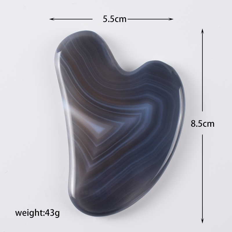 Masajeador con rodillo de Jade de ágata gris, raspador Gouache para cara, herramientas para el cuidado de la piel, masajeadores de elevación de belleza para espalda y cuerpo Natural: Violeta