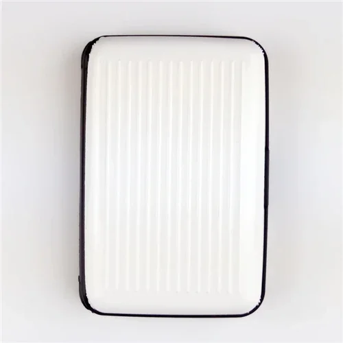 Tarjetero de aluminio para hombre, estuche rígido con bloqueo, billetera, tarjeta de crédito sólida, escaneo Anti-RFID, protección, tarjetero, 1 ud.: Amarillo claro