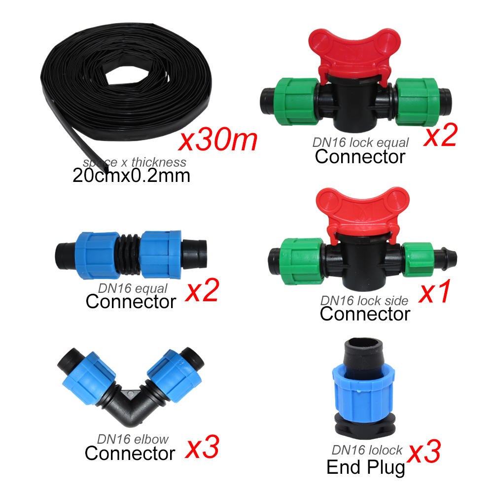 MUCIAKIE 100M Garden Greenhouse Drip Irrigation System Watering Kit Tape with 20CM Space Emitter Water Irrigation System: CxAB819C