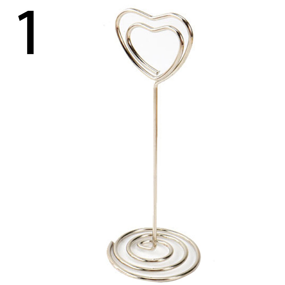 10Pcs Metal Party Table Number Card Holder Heart Ring Star Shape Photo Note Clip Party Direction Signs Photo Holders: 1