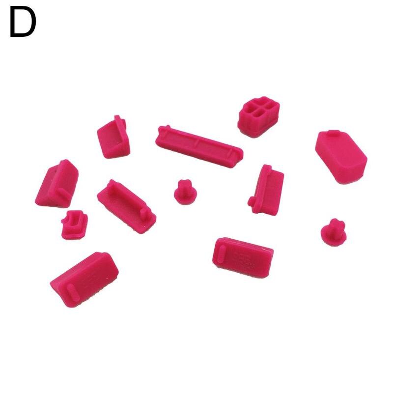 1 Bag Universal Elastic Silicone Anti-dust Laptop Port Protector Dustproof Notebook Computer Port Plug Anti-dust Stopper Cover: Rose red