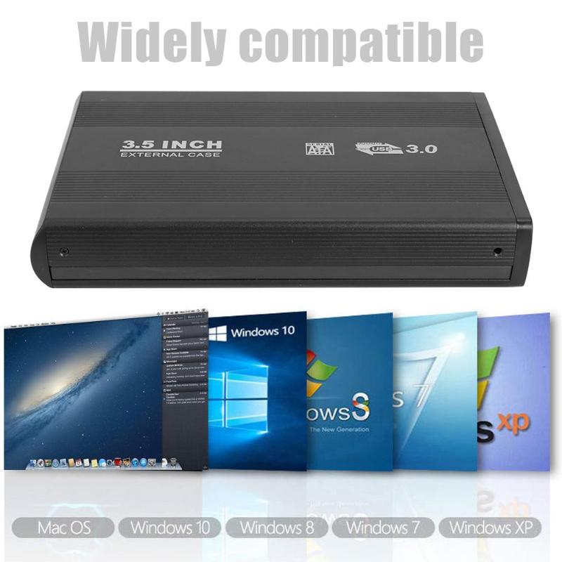 3.5 tums hårddiskfodral sata till usb 3.0/2.0 aluminiumlegering hdd-fodral extern hårddiskhölje med usb-kabel för pc-dator
