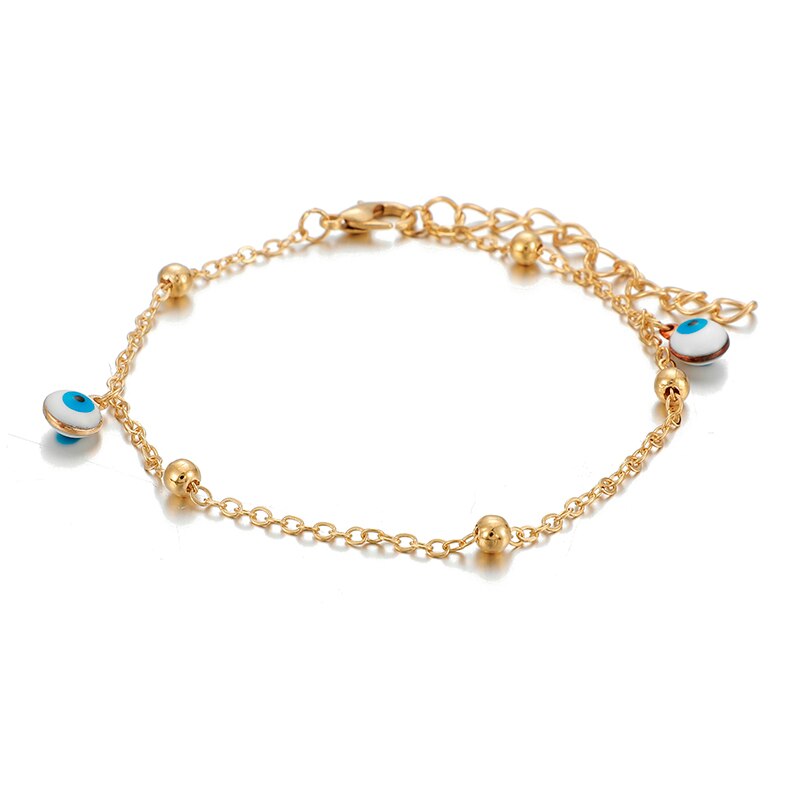 HuaTang de turco mal de ojo pulsera de cristal de oro multicapa de cristal de Color abierto brazalete para las mujeres de joyas de niña 9178