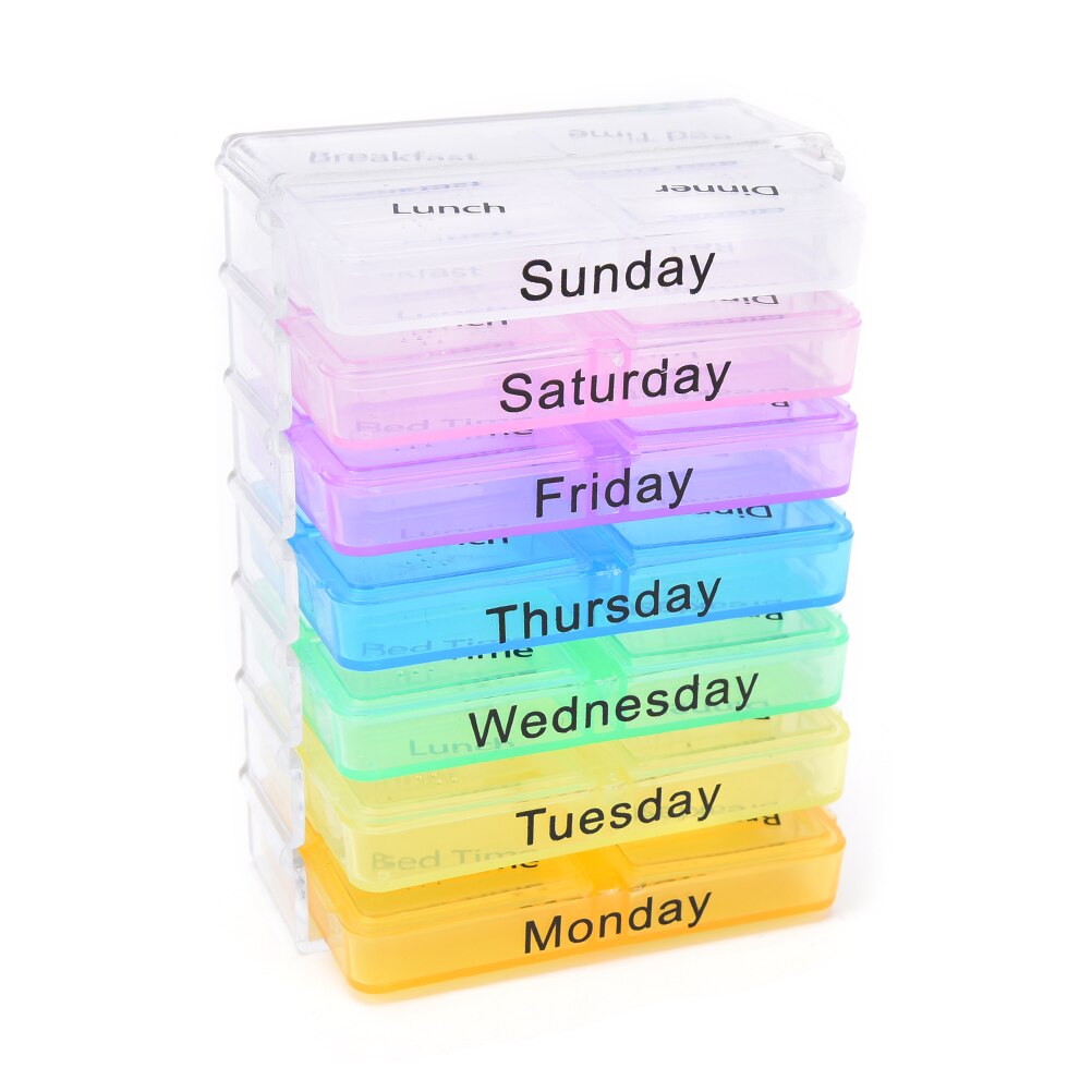 Reizen Pil Case Wekelijkse 7 Dagen Tablet Pillendoosje Holder Geneeskunde Organizer Container Case Portemonnee Geneeskunde Doos 28 Pleinen: MULTI
