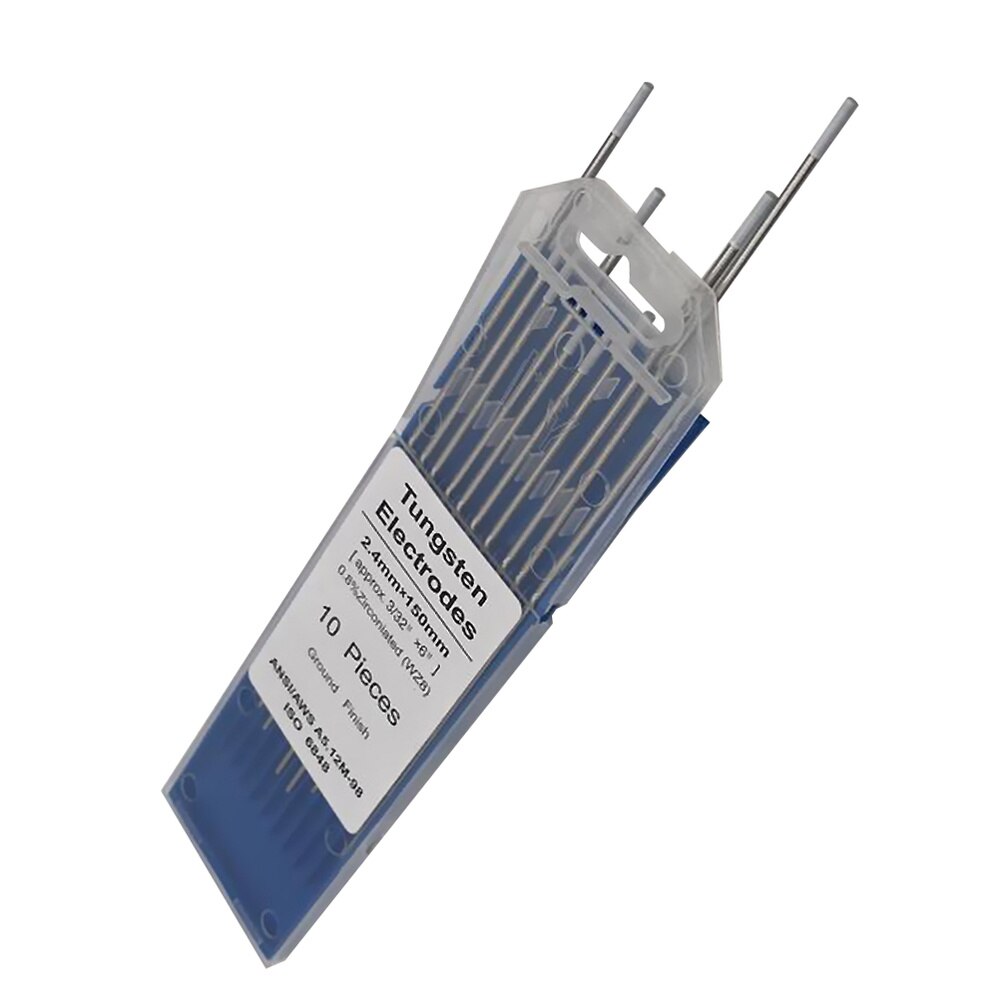 10pcs/1 Bag TIG Welding Tungsten Electrodes 0.8% Zirconiated WZ8 Tungsten Electrode Welding Rods (1.0MM x 150MM)