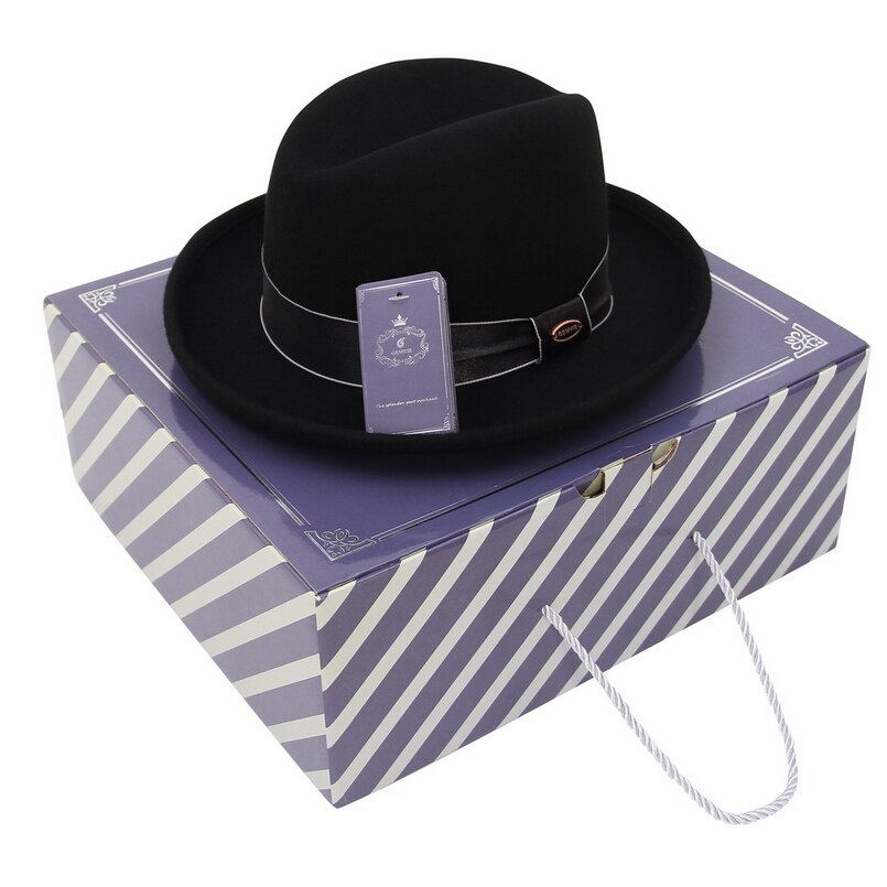 Gemvie merk dames s 100%  wollen billycock homburg hoed fedora winter vilten hoed maat s