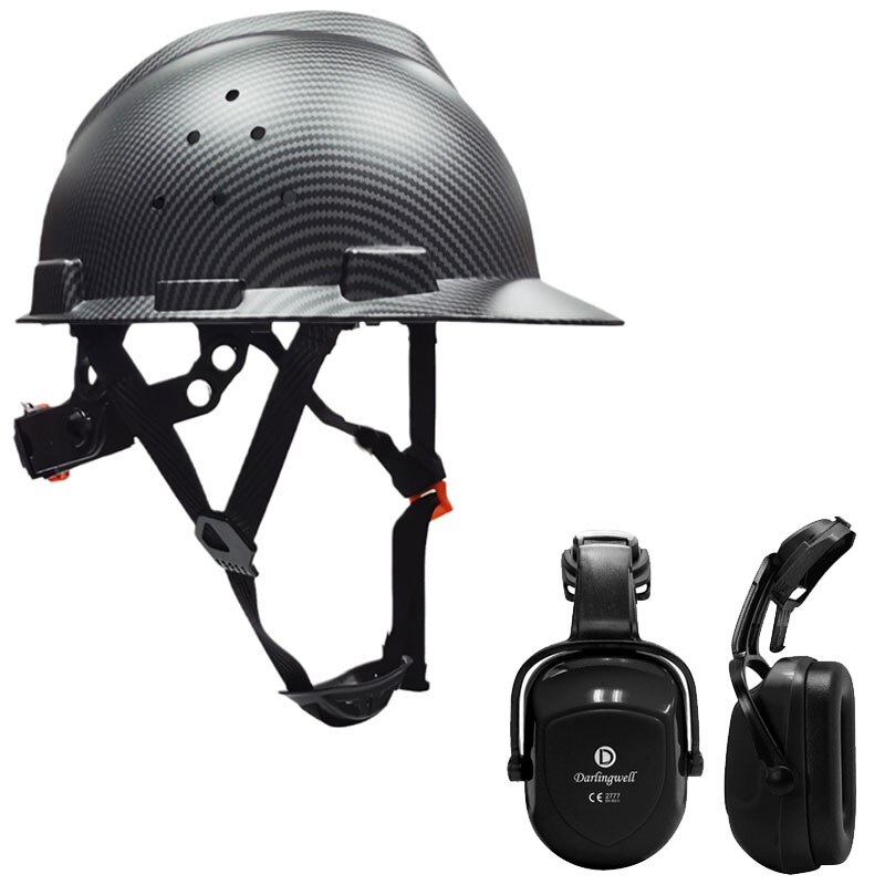 Sicherheit Helm mit Ohrenschützer Sicherheit Schutz Harte Hütte Bau Arbeit Kappe für Reiten Industrielle Sicherheit Helm: Loch Helm einstellen B