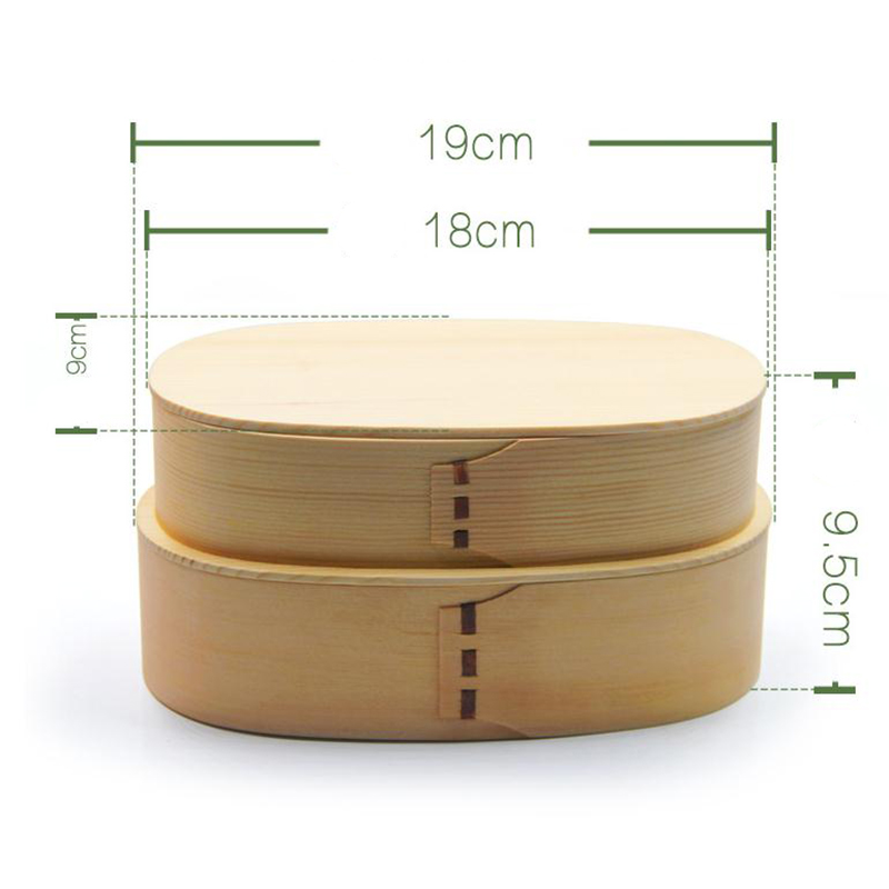 Unibird houten lunchbox, draagbare japanse stijl bentobox, studentencompartiment, voedselcontainer voor cmaping, picknickserviesset
