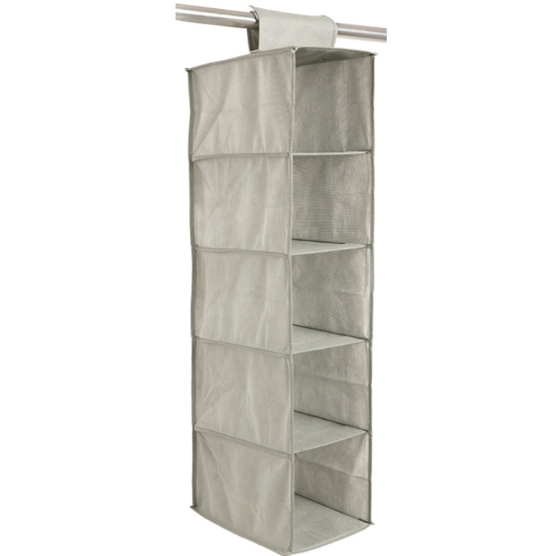 5 hylde tøj hængende arrangører bukser arrangører holder garderobe sektion opbevaring skab arrangør sko tøj tøj: Grå