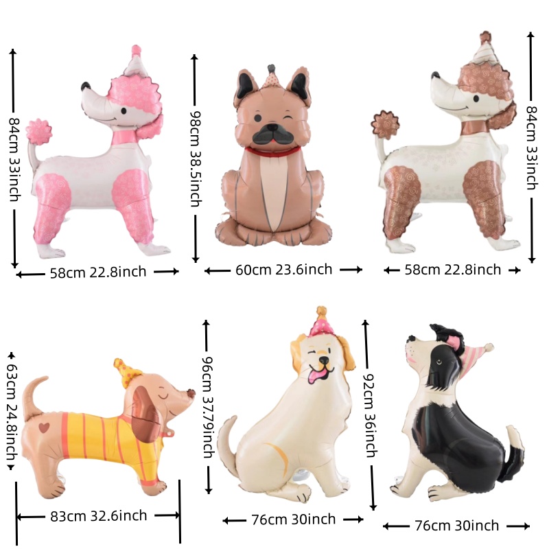 kreskówka zwierzę pies Labrador pudel jamnik aluminium film balon dla dzieci Dekoracja urodzinowa niemowlę prysznic Globos