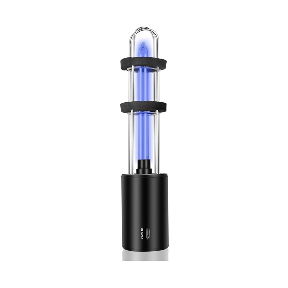 Rechargeable UV Sterilizer Light Bulb UV Germicidal Lamp In Addition Mite Lights Ozone Sterilization Lamp Car Ultraviolet Light: Black