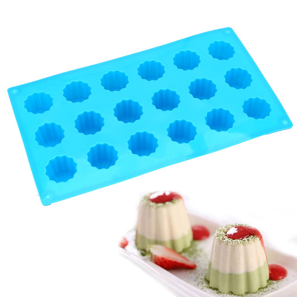 Cannelé Siliconen Mal Met 18 Gaten - Rood - Anti-Aanbak Voor Muffin, Cannelés, Cake En Desserts