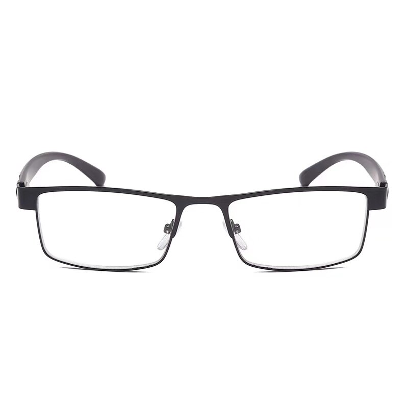 May Flower Reading Glasses Titanium Alloy Coated Lenses Presbyopic Eyewear Square Anti-Blue Spectacles Eyeglasses For Men+3.5+4