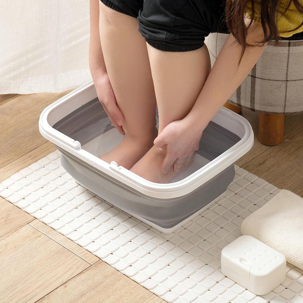 Large Folding Mop Bucket Bathroom Bucket with Handle Portable Water Container Foot Bath Bucket Outdoor Fishing Car Wash Bucket