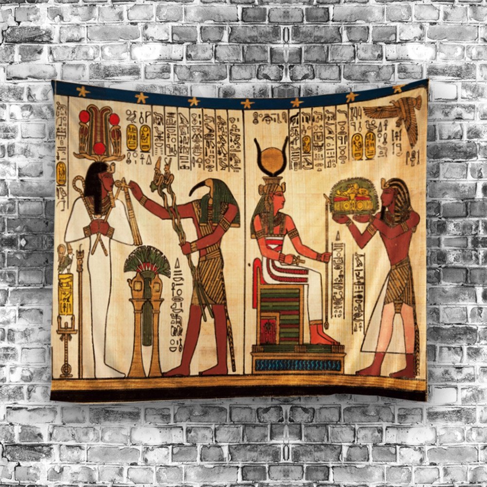 Ancient Egyptian Ethnic Tribal Totem Art African Anubis Wall Hanging for Bedroom Polyester Fabric