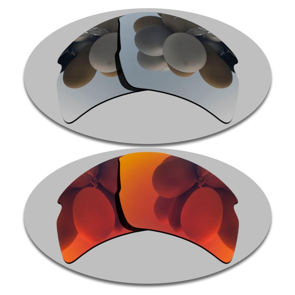 Polarisierte Sonnenbrille Ersatz Linsen für-Flak 2,0 XL OO9188 Rahmen-Mehrere Optionen: Silver-Fire Red