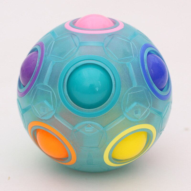 Magisk sfærisk terning hastighed regnbuebold puslespil lære pædagogisk legetøj til børn voksen kontor anti stress: Lysende