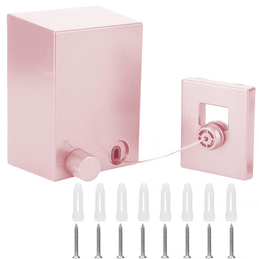 Retractable Wall Retractable Clothesline Indoor Clothes Drying Line for Hotel Home Balcony Laundry Clothes Drying Rack: Pink