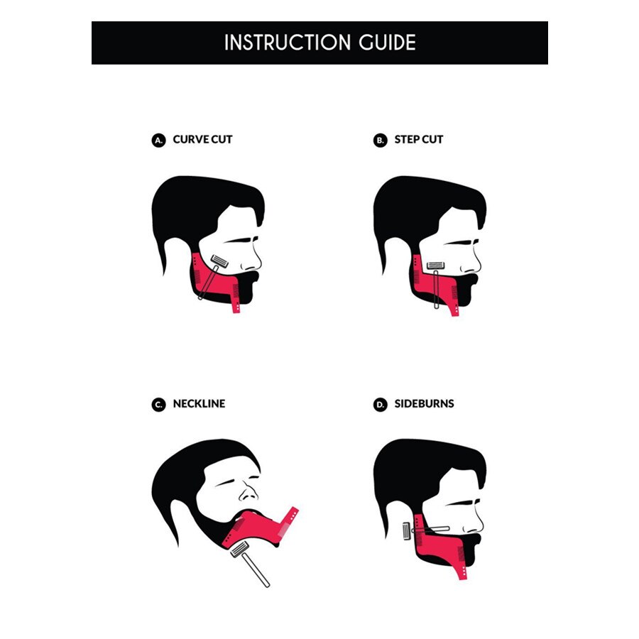 Gabarit de mise en forme de la barbe, douche, Salon, rasage, style, peigne de coiffure, brosse de soins