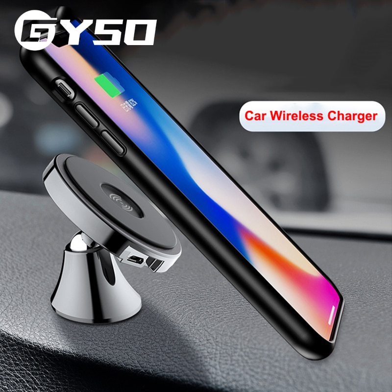 Gyso Qi 10W Snelle Auto Draadloze Oplader Voor Iphone 11 Pro Xs Max Xr X 8 Plus Draadloze Auto oplader Voor Samsung Galaxy S10 S20 S8 S9